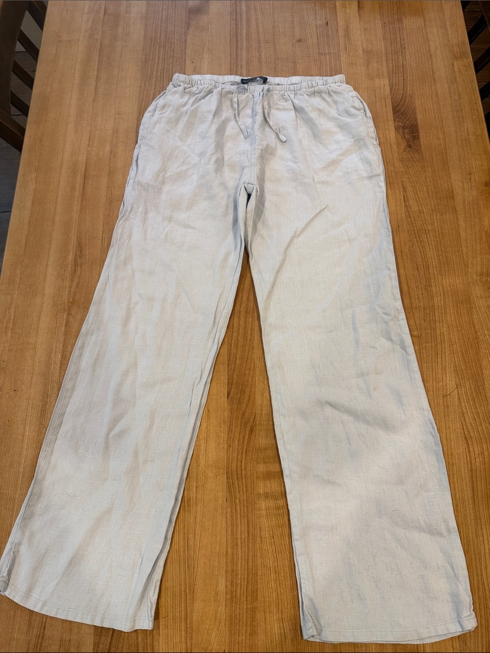Brandy Melville pale blue Linen Drawstring Pants with pockets